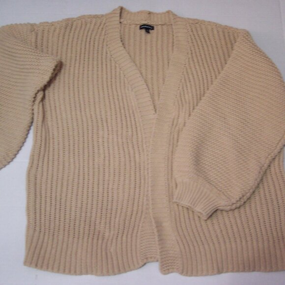 WHO WHAT WEAR Sweaters - WHO WHAT WEAR OPEN CARDIGAN BEIGE